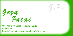 geza patai business card